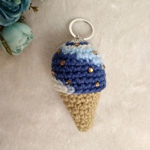 Amigurumi Crochet Ice Cream Keychain. Crochet